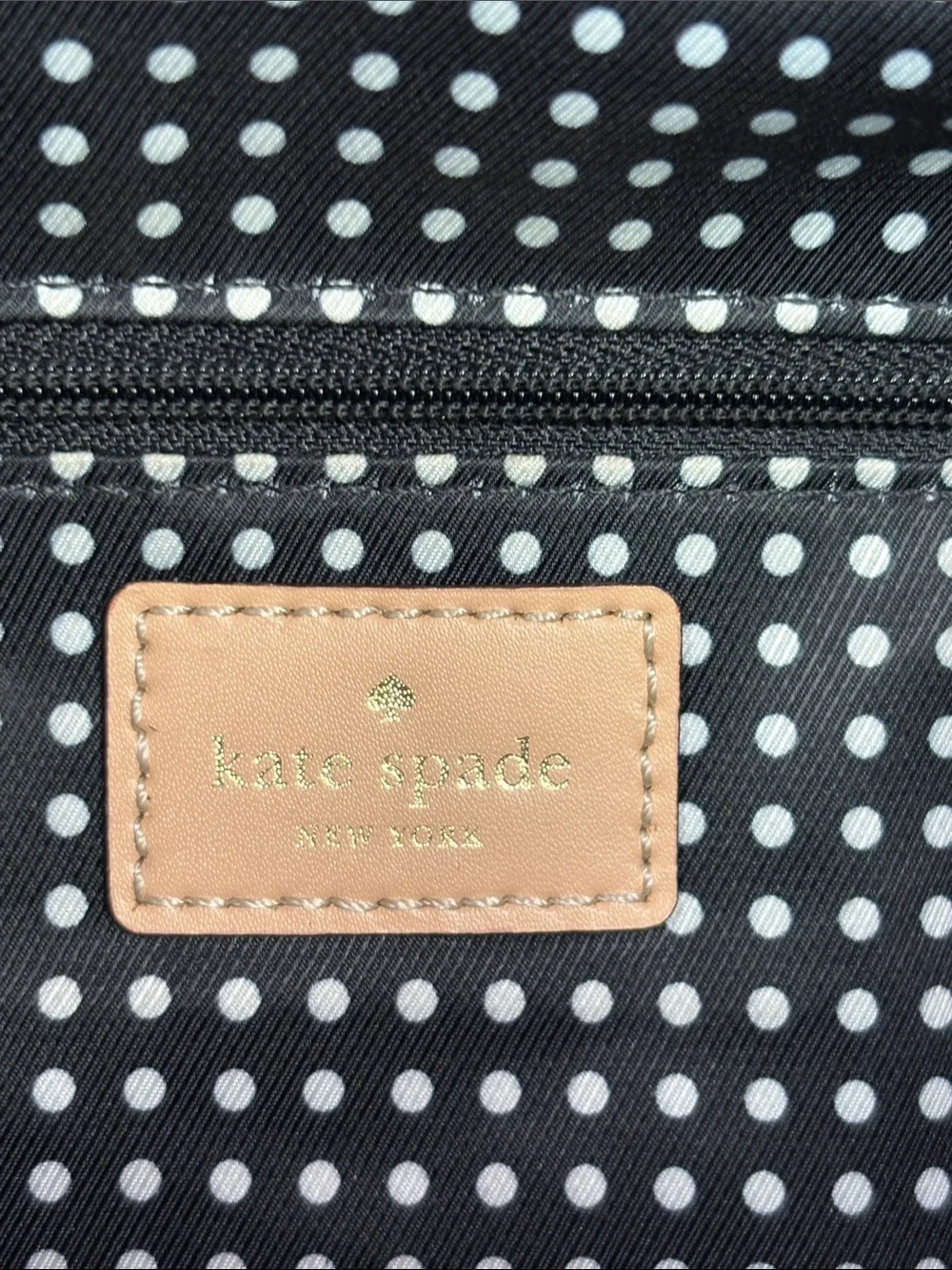 Kate Spade New York Fulton Street Satchel Black & Tan Leather Handle Tote